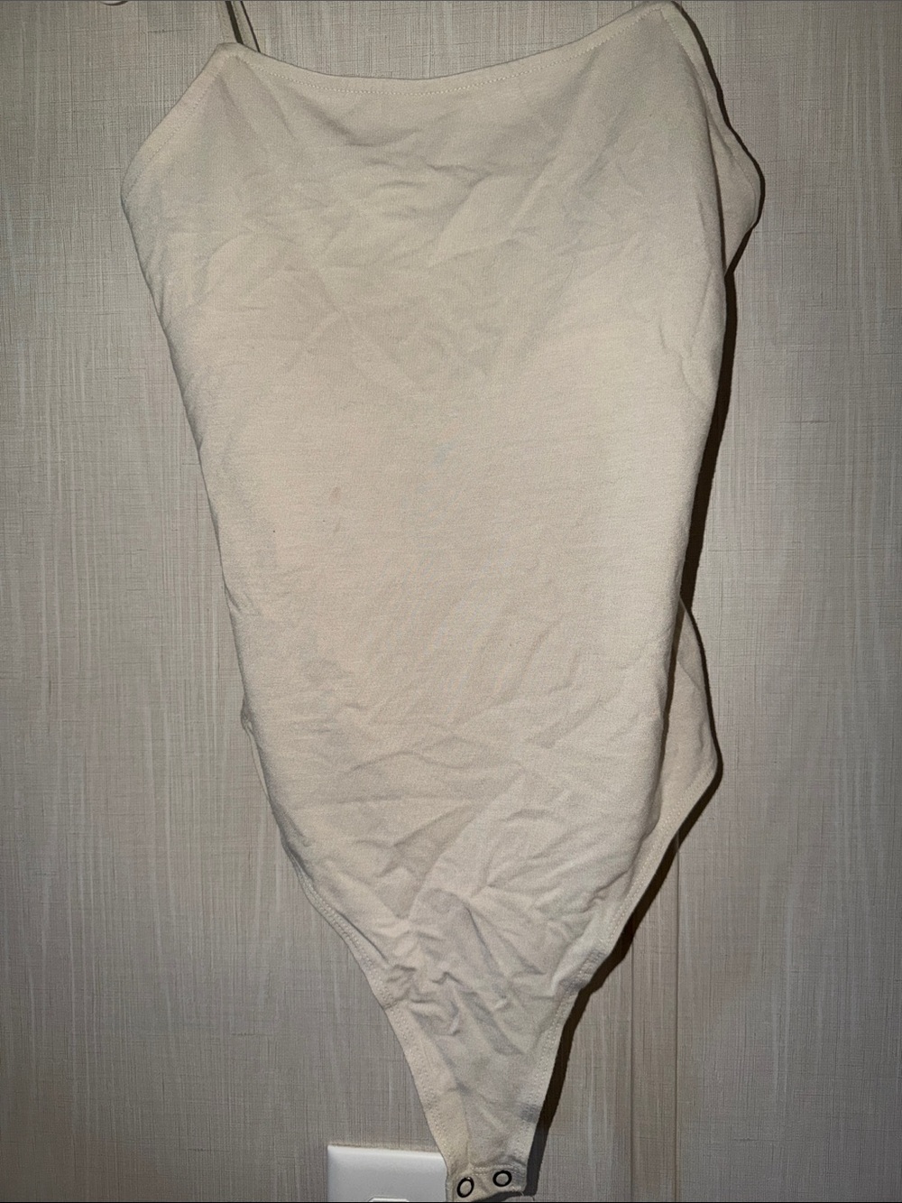 American Eagle Outfitters Cream Spaghetti- Strap Bodysuit